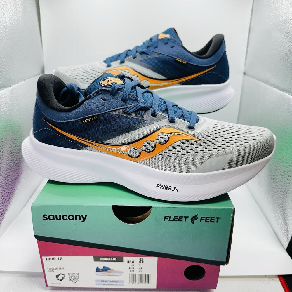 Size 8 - Saucony Ride 16 ‘Finesse Teal’ (S20830-91) Men’s Running Athletic Shoe
